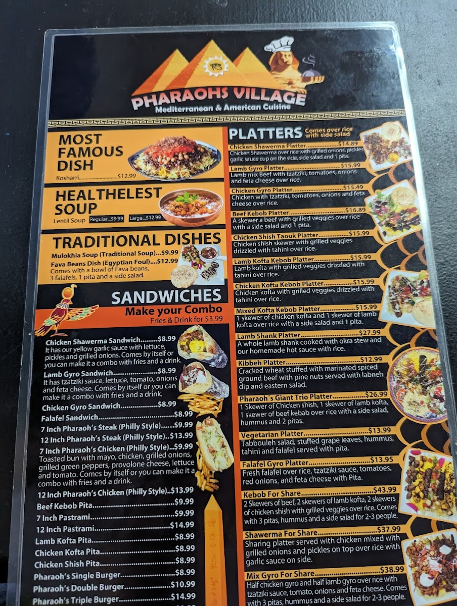 Pharaohs Village Menu - Image 2