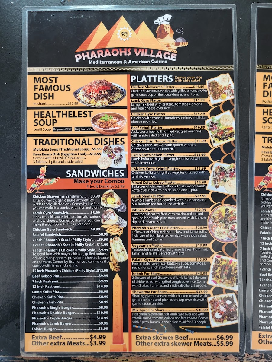 Pharaohs Village Menu - Image 3